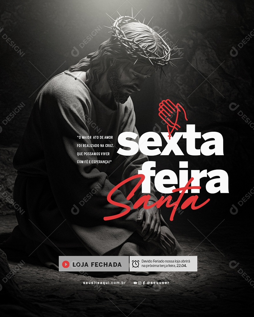 Sexta Feira Santa 18 de Abril Social Media PSD Editável
