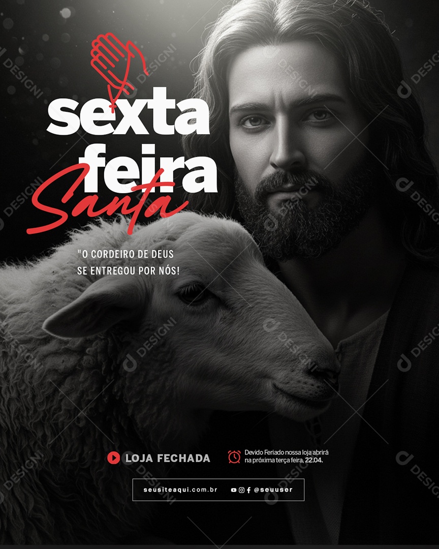 Sexta Feira Santa 18 de Abril Social Media PSD Editável