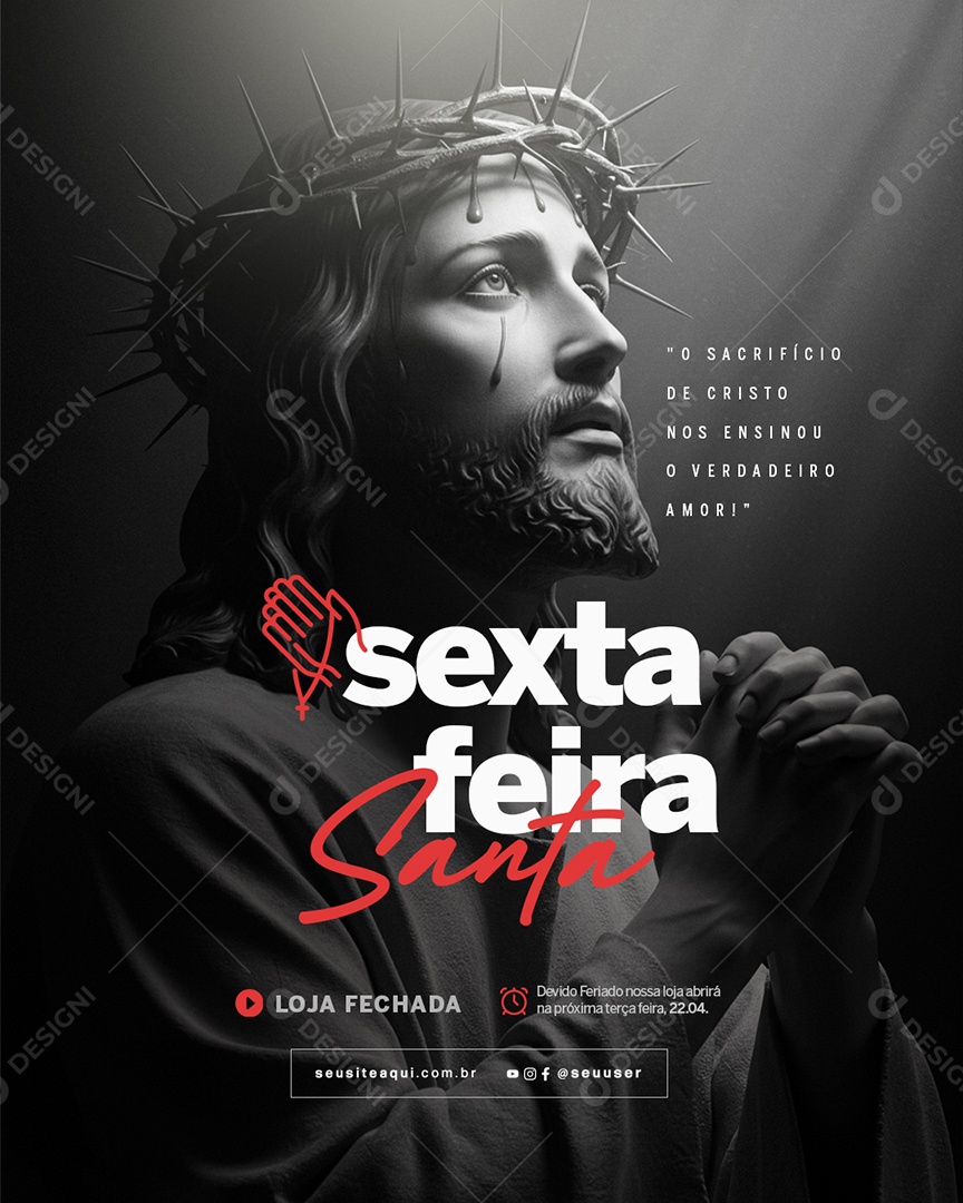 Sexta Feira Santa 18 de Abril Social Media PSD Editável