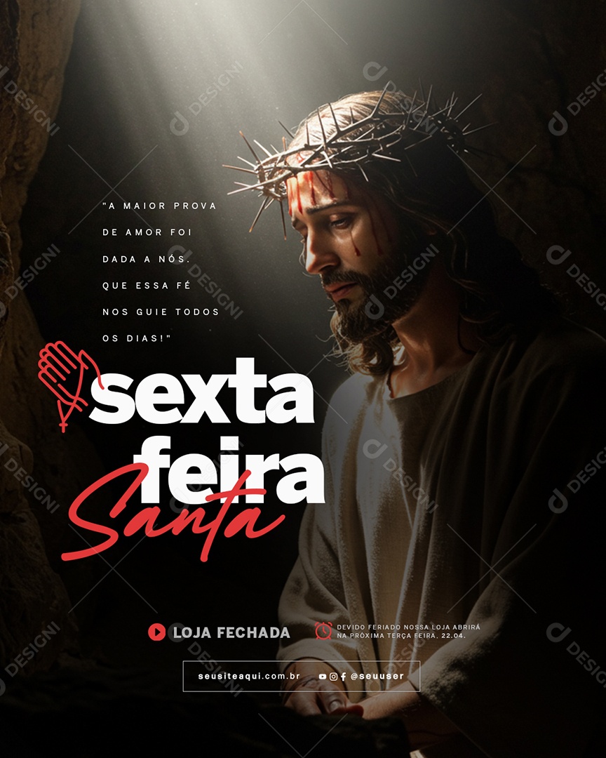 Sexta Feira Santa 18 de Abril Social Media PSD Editável