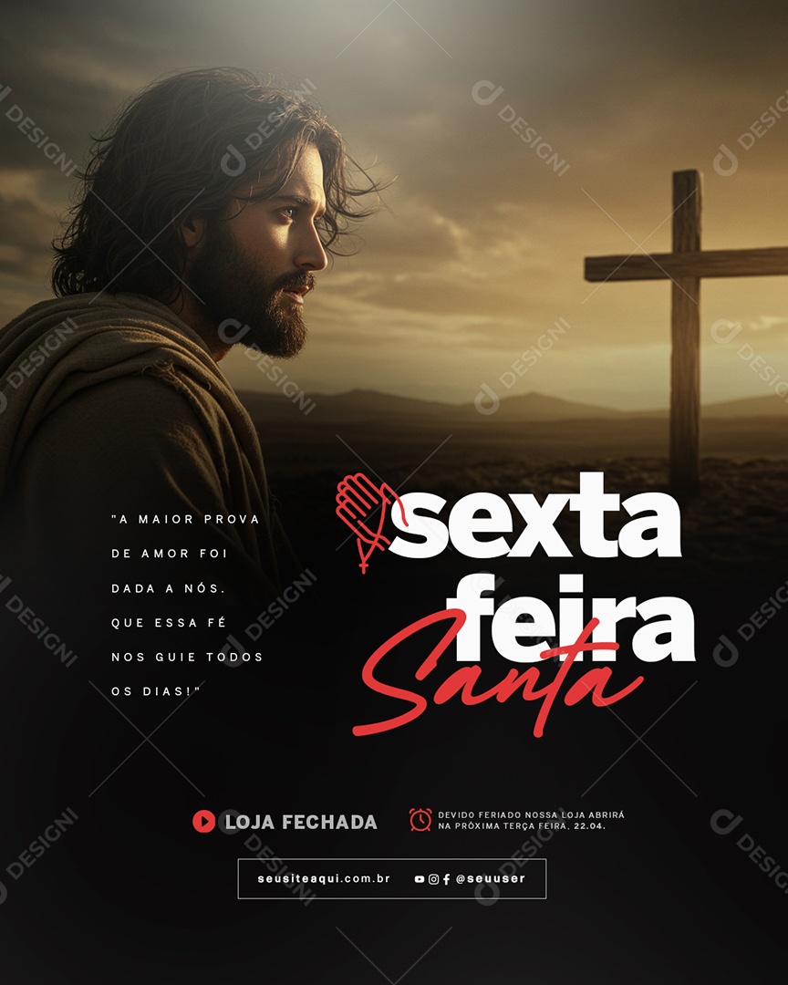 Sexta Feira Santa 18 de Abril Social Media PSD Editável