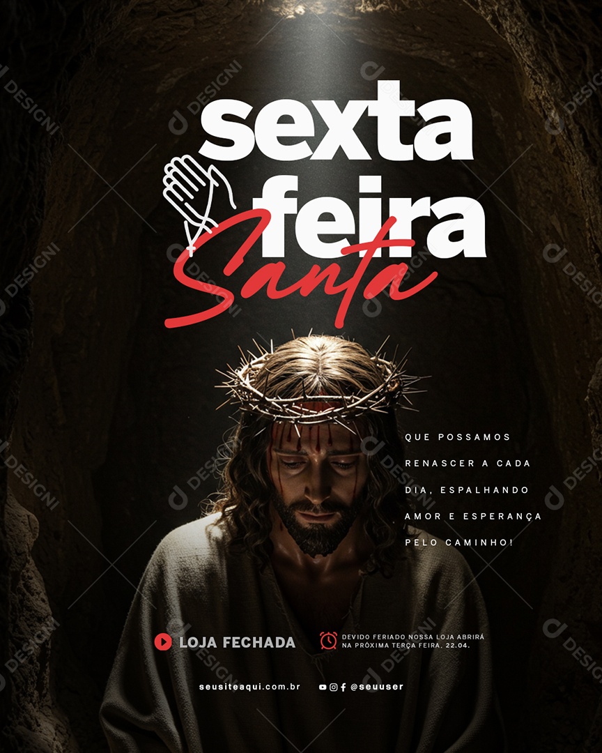 Sexta Feira Santa 18 de Abril Social Media PSD Editável