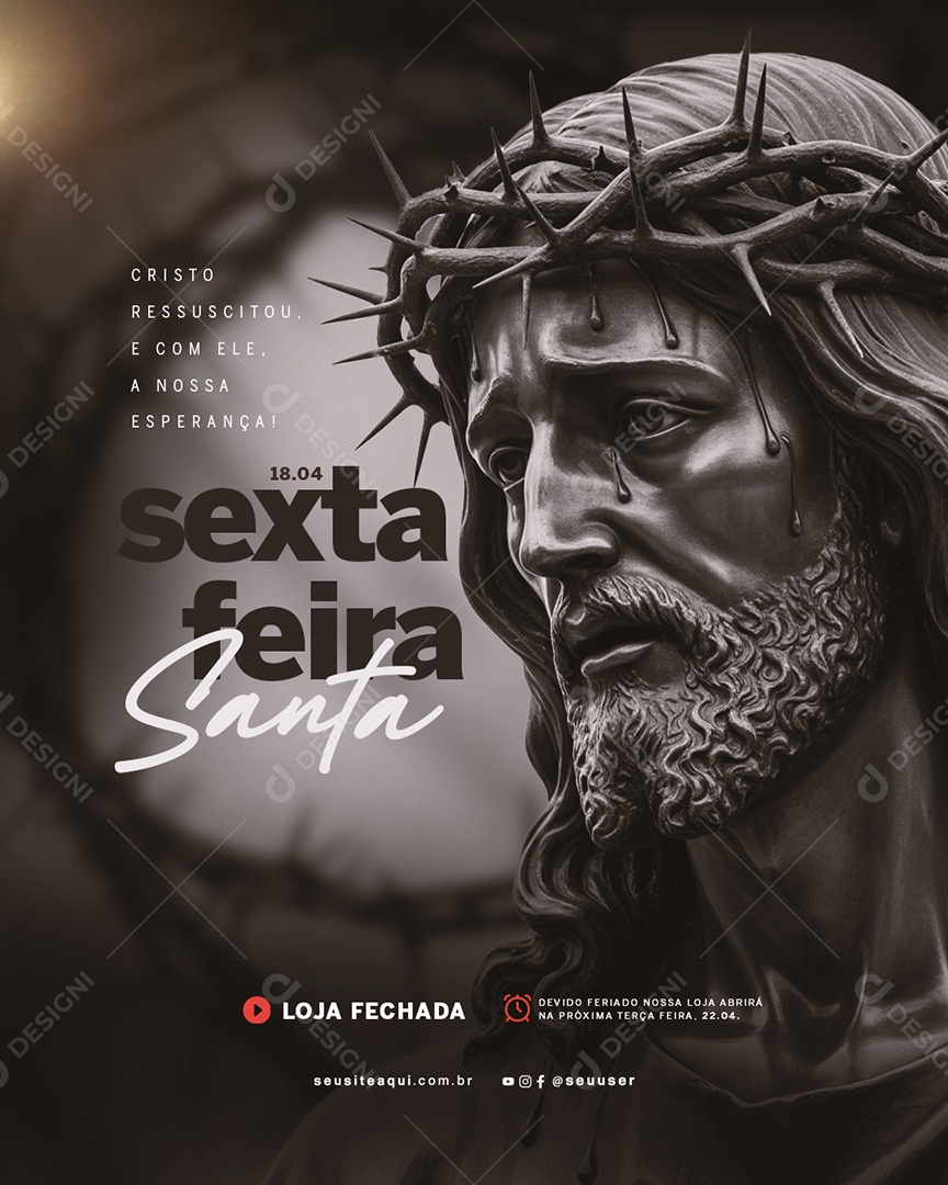 Sexta Feira Santa 18 de Abril Social Media PSD Editável