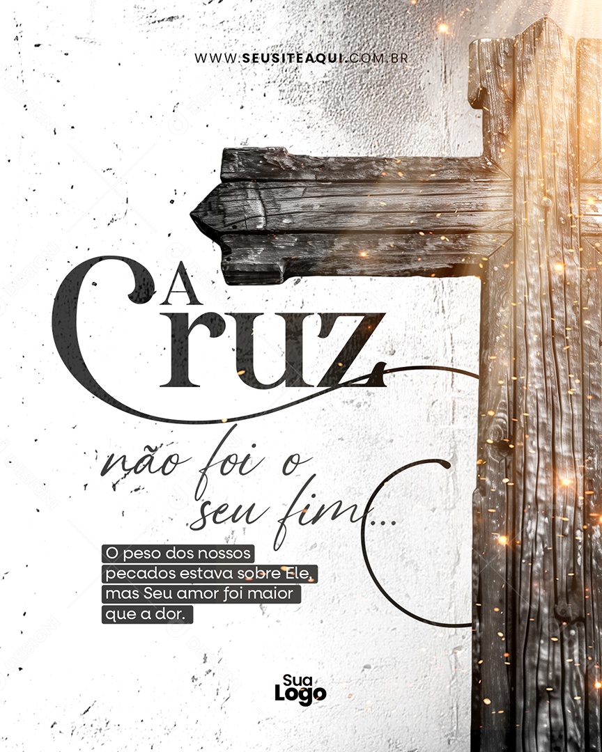 Flyer Feliz Páscoa A Cruz Não Foi O Seu Fim Social Media PSD Editável