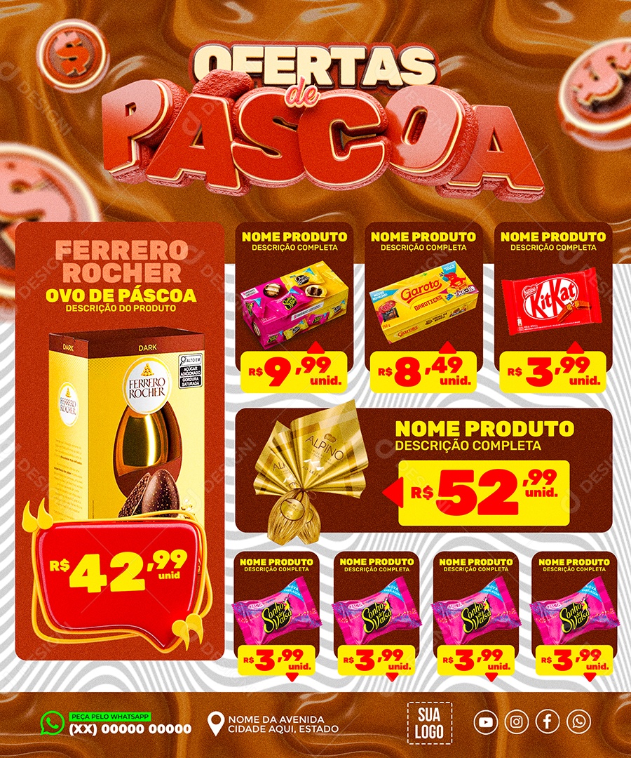 Elemento 3D Ofertas de Páscoa Para Composição PSD