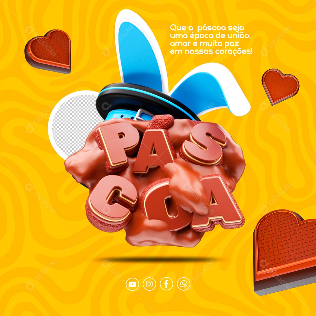 Elemento 3D Páscoa Para Composição PSD