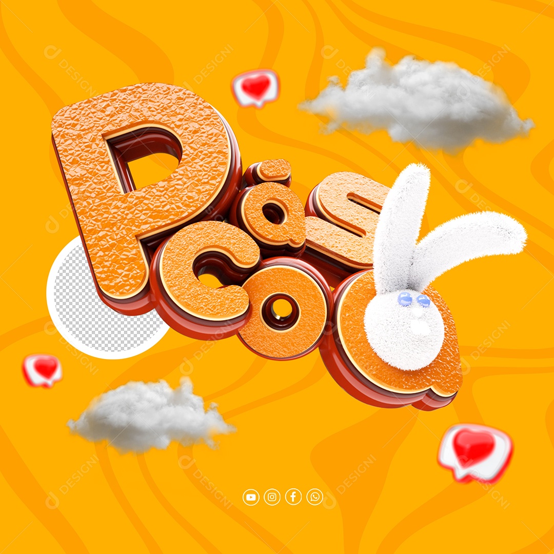 Elemento 3D Páscoa Para Composição PSD