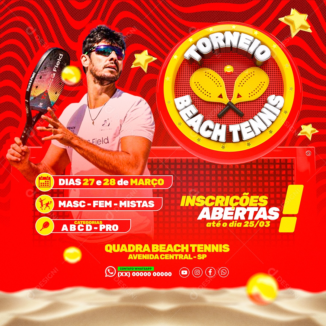 Beach Tennis Social Media PSD Editável