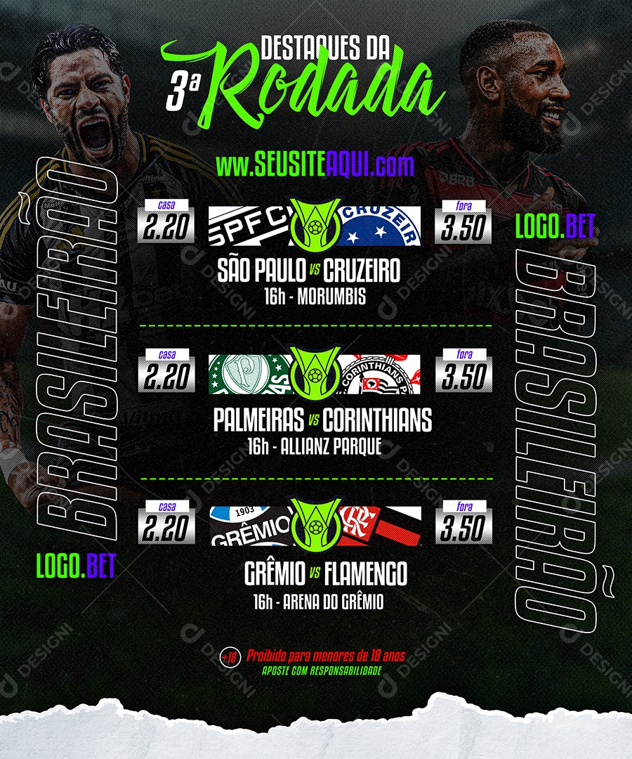 Flyer Jogo De Futebol Social Mídia PSD Editável