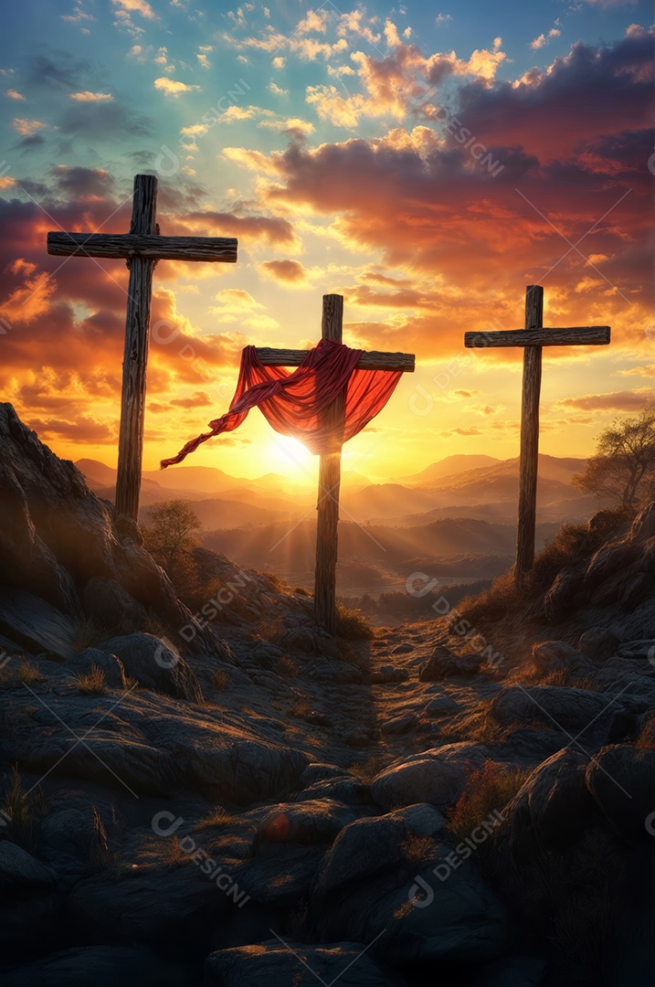 Imagem monte calvario jesus crucificado semana santa sexta feira santa páscoa