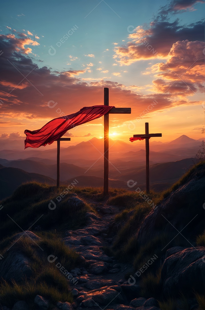 Imagem monte calvario jesus crucificado semana santa sexta feira santa páscoa