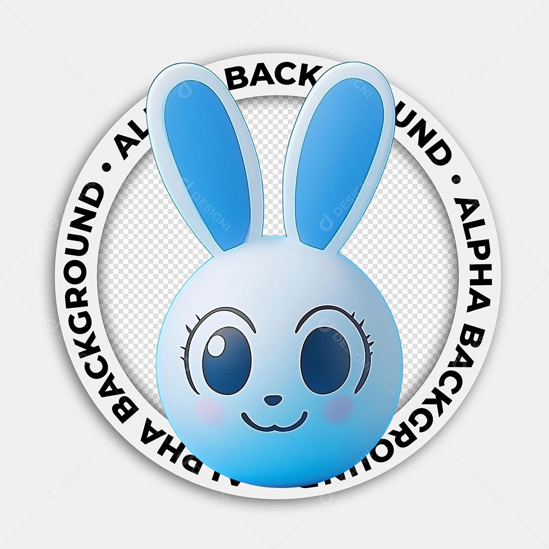 Elemento 3D Coelinho da Páscoa para Composição PSD