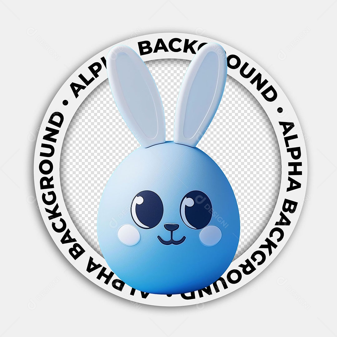 Elemento 3D Coelinho da Páscoa para Composição PSD