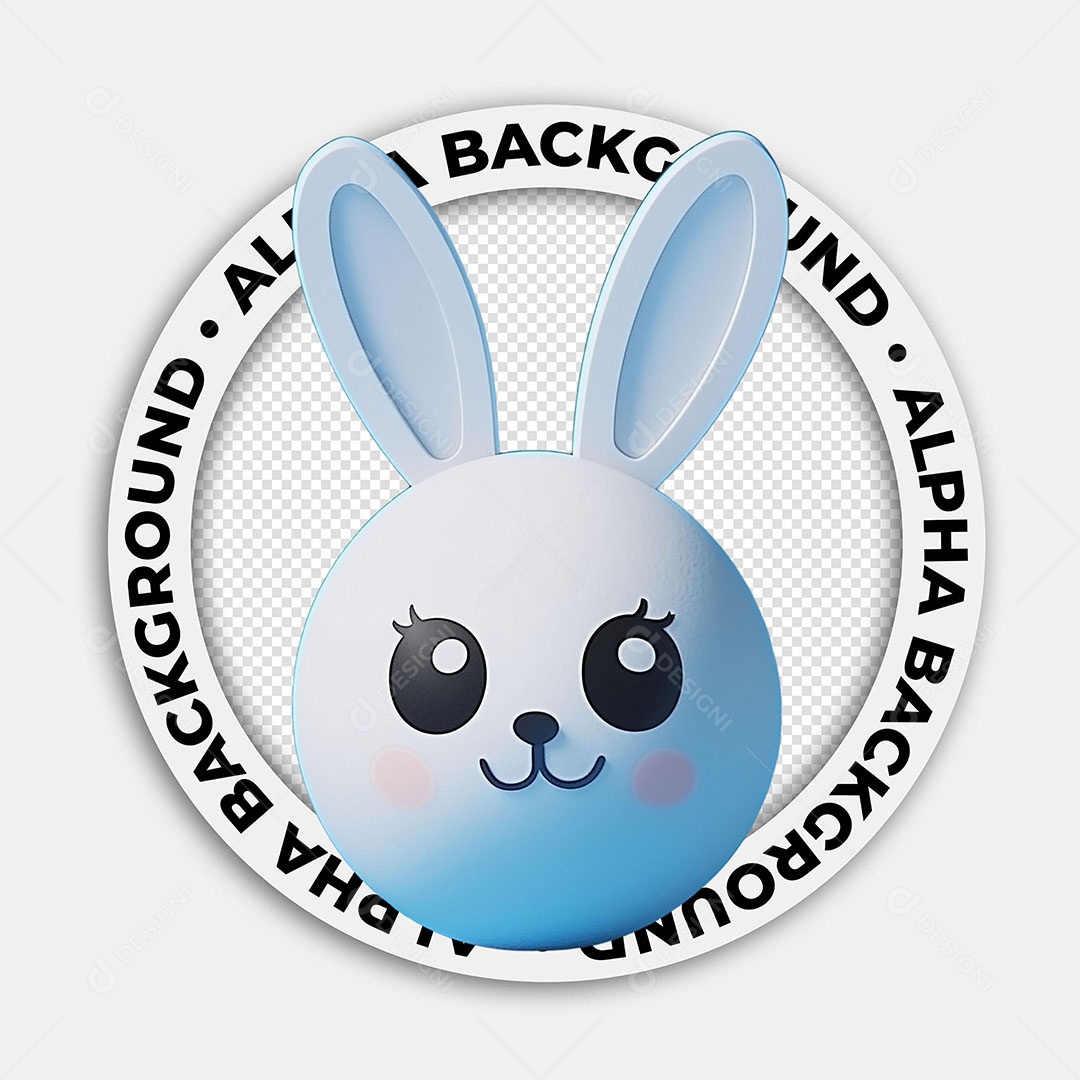 Elemento 3D Coelinho da Páscoa para Composição PSD