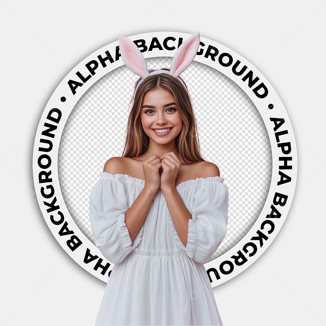 Elemento 3D Garota Fantasiada De Coelhinha Da Páscoa Para Composição PSD