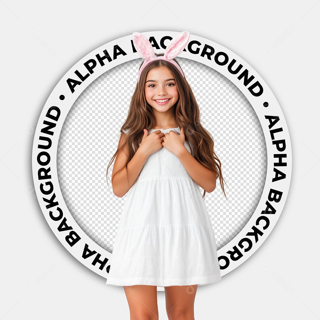 Elemento 3D Garota Fantasiada De Coelhinha Da Páscoa Para Composição PSD