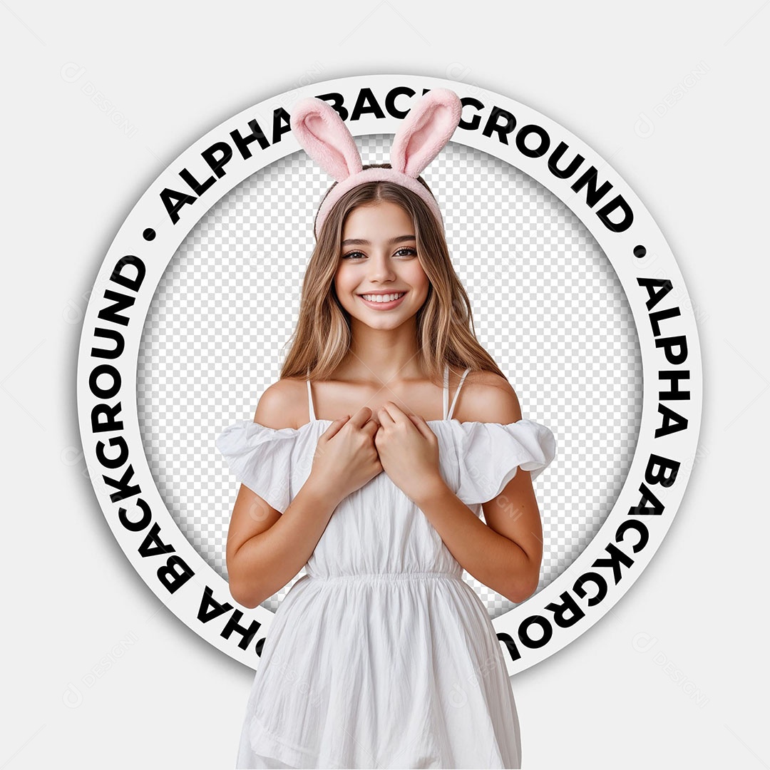 Elemento 3D Garota Fantasiada De Coelhinha Da Páscoa Para Composição PSD