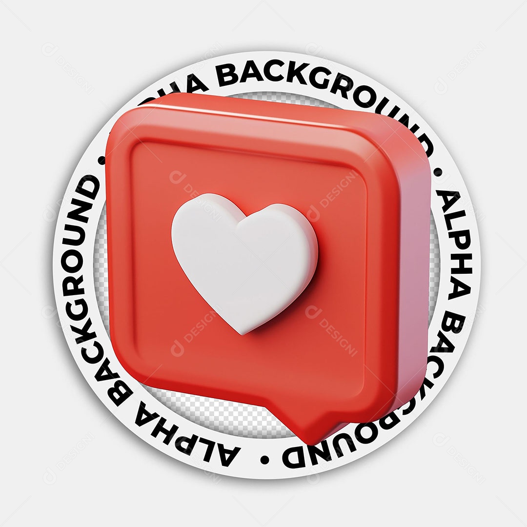 Elemento 3D Ícone Coração Para Composição PSD