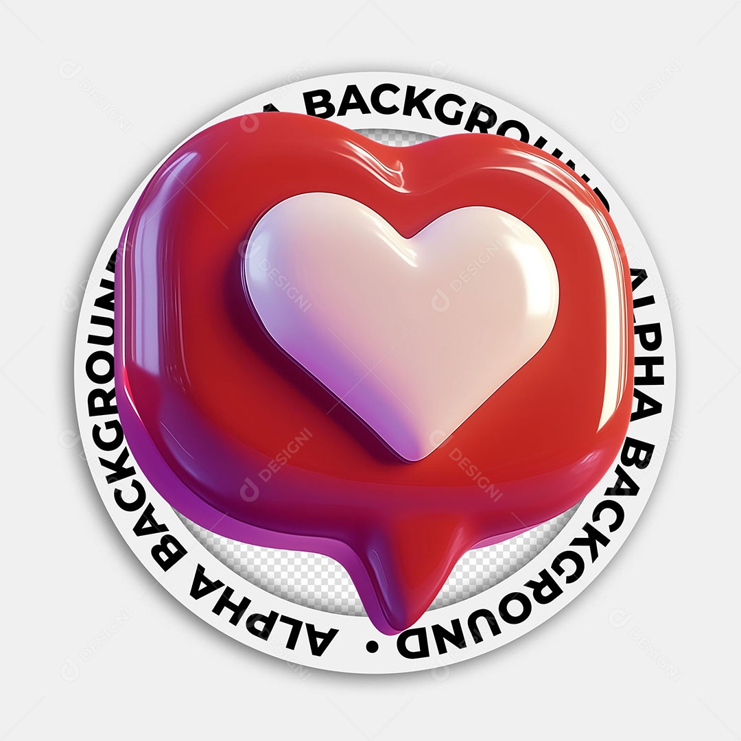 Elemento 3D Ícone Coração Para Composição PSD
