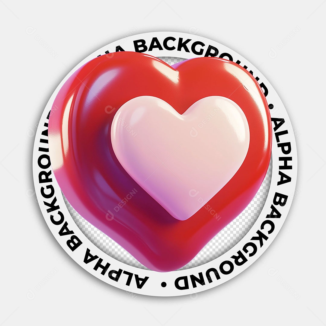 Elemento 3D Ícone Coração Para Composição PSD