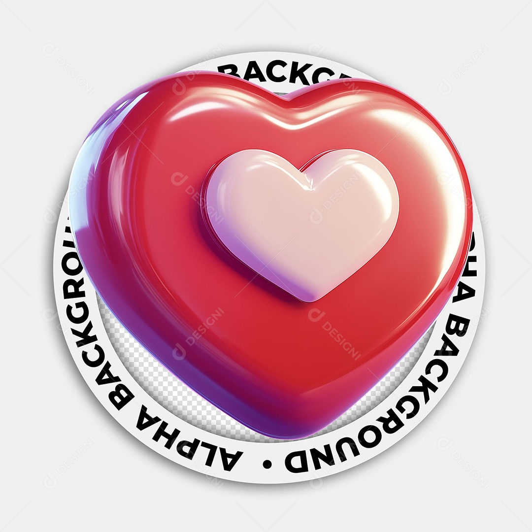 Elemento 3D Ícone Coração Para Composição PSD