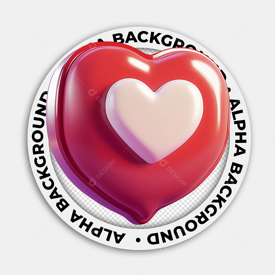 Elemento 3D Ícone Coração Para Composição PSD