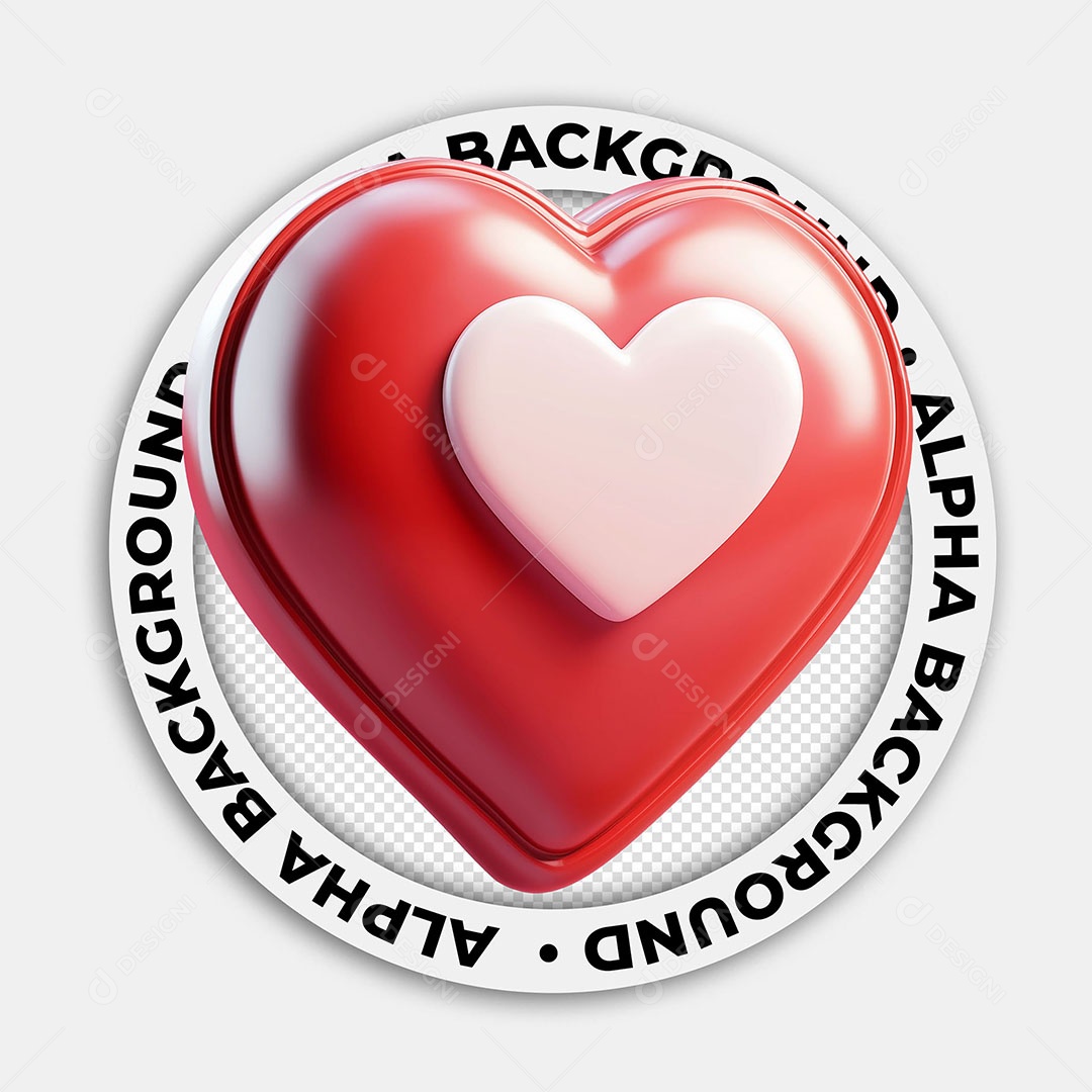 Elemento 3D Ícone Coração Para Composição PSD