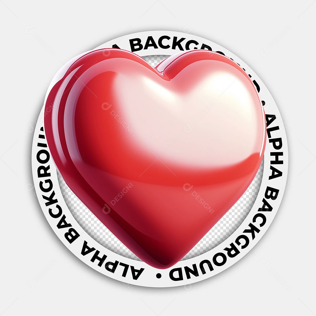 Elemento 3D Ícone Coração Para Composição PSD