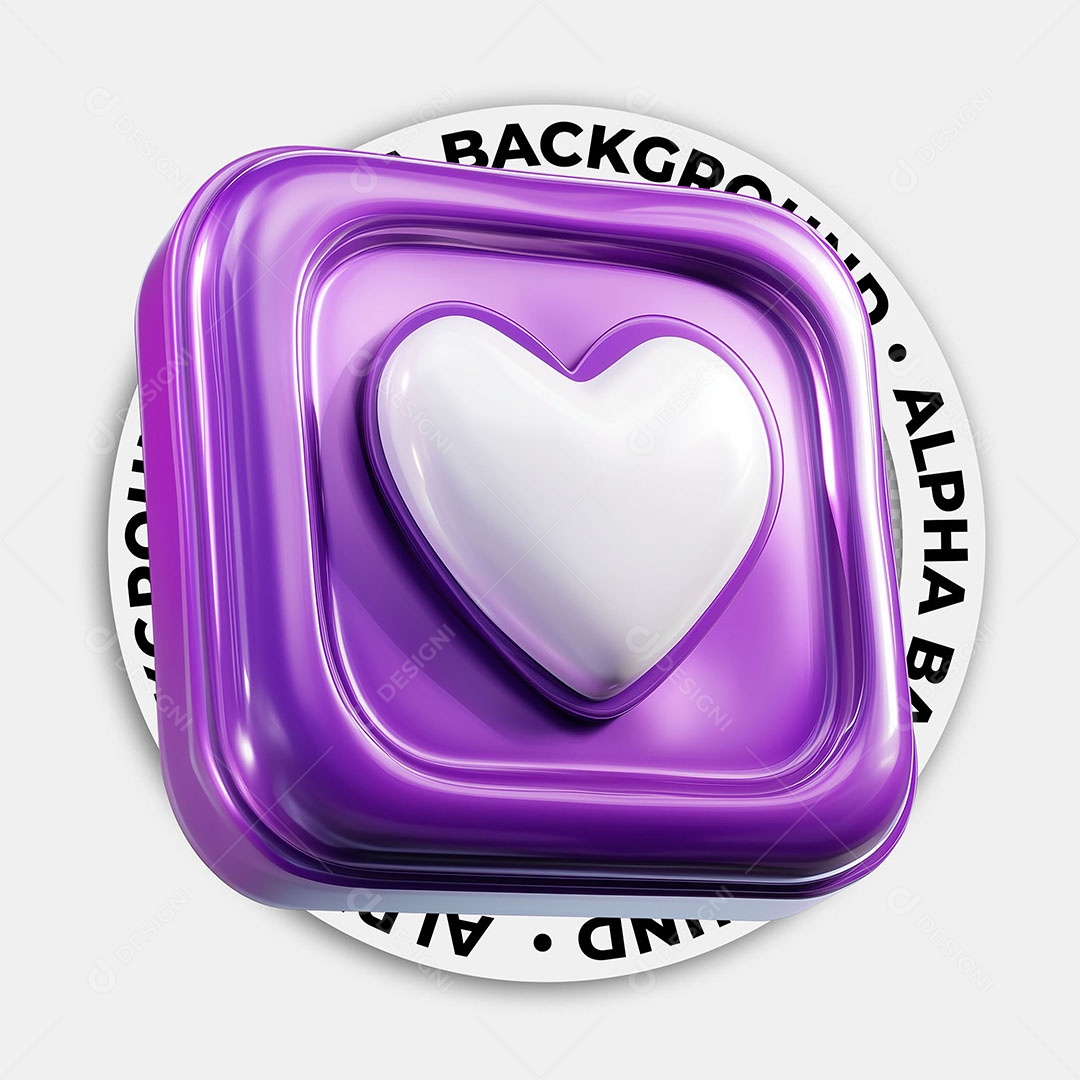 Elemento 3D Ícone Coração Para Composição PSD