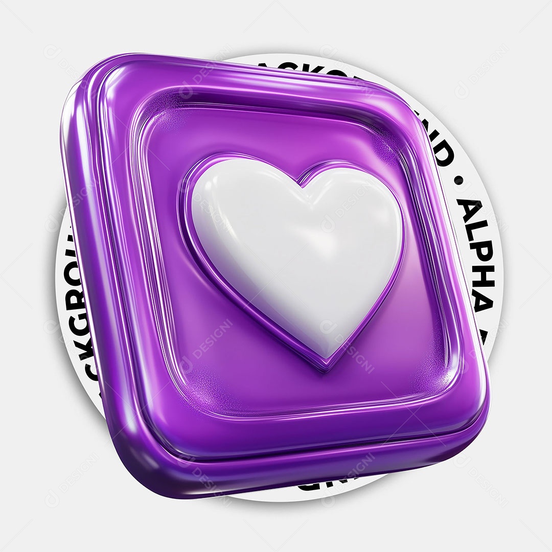 Elemento 3D Ícone Coração Para Composição PSD