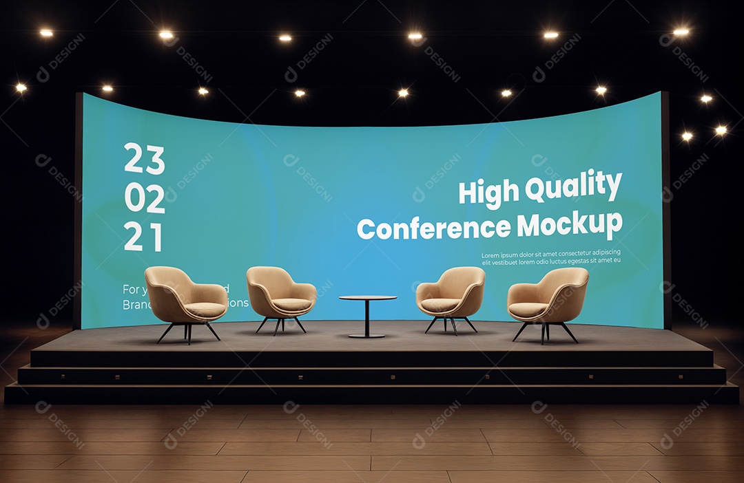 Sala de Conferência Mockup PSD Editável