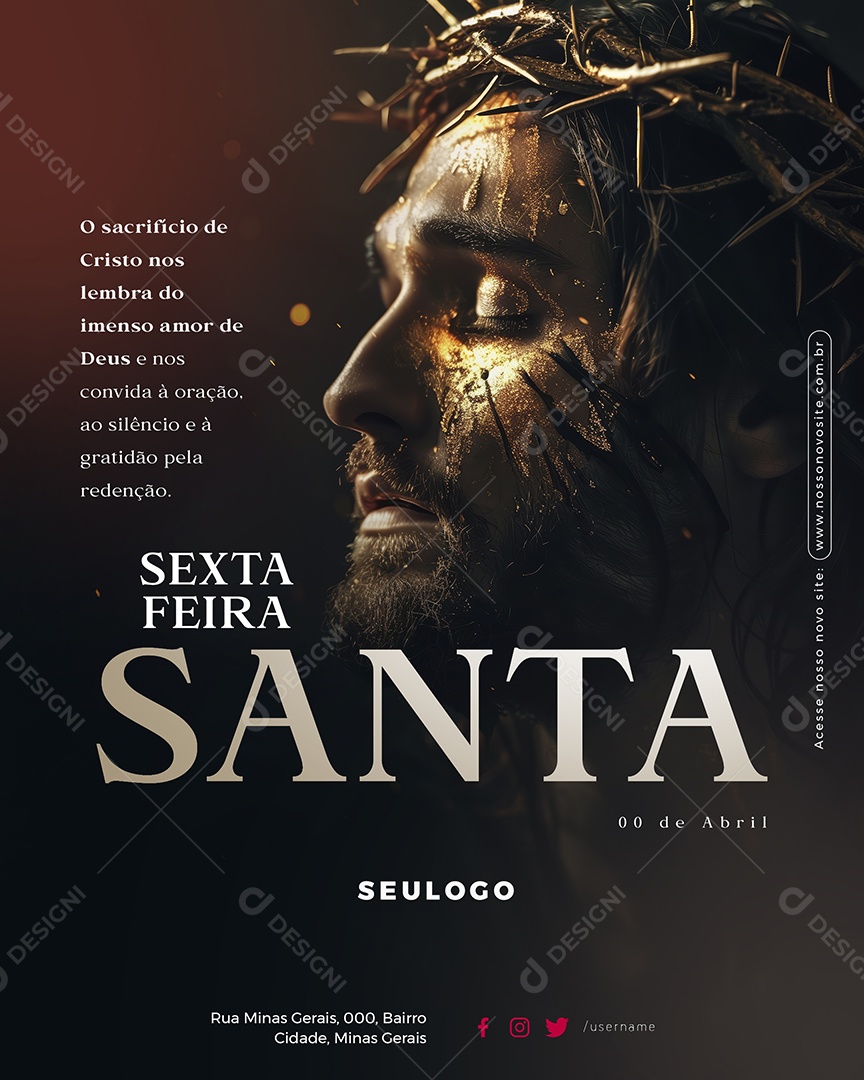 Sexta Feira Santa Social Media PSD Editável