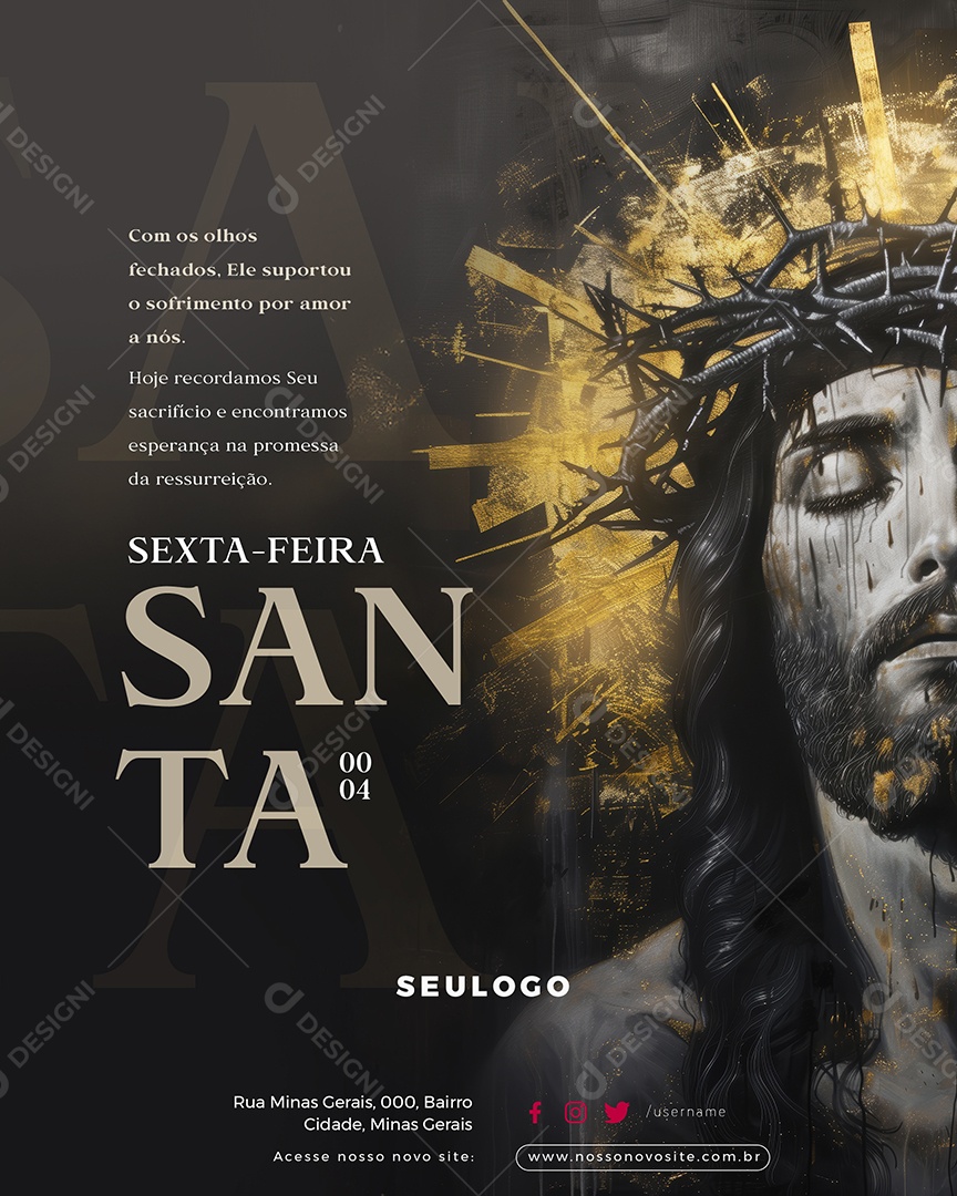 Sexta Feira Santa Social Media PSD Editável