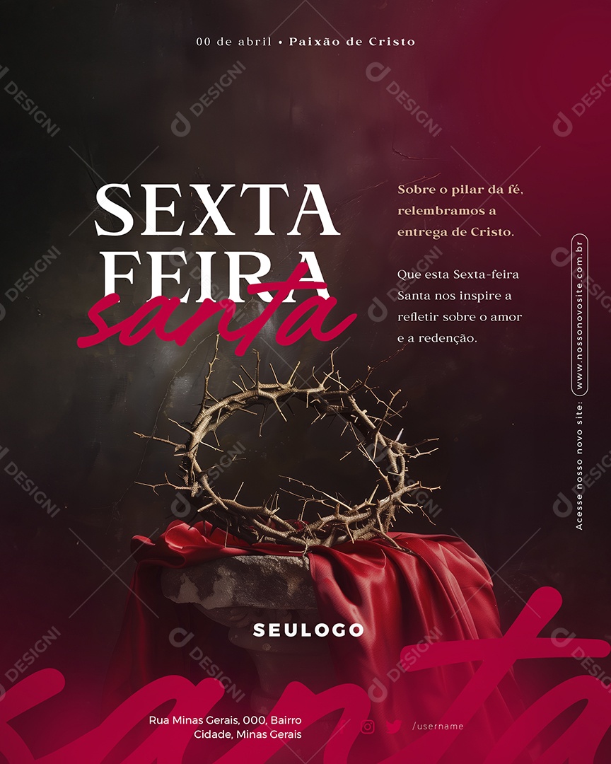 Sexta Feira Santa Social Media PSD Editável