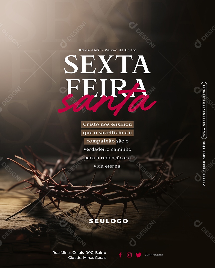 Sexta Feira Santa Social Media PSD Editável