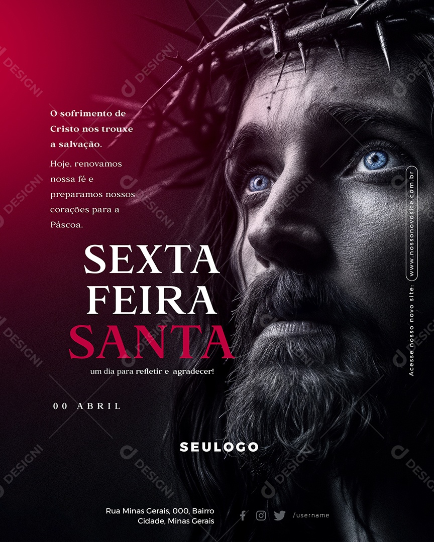 Sexta Feira Santa Um Dia Para Refletir e Agradecer Social Media PSD Editável
