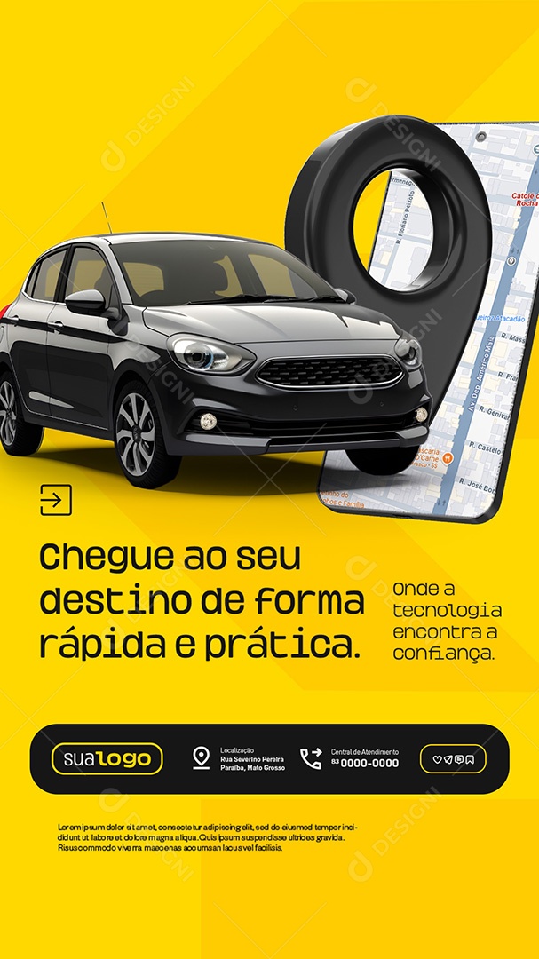 Story Uber Chegue Ao Seu Destino Social Media PSD Editável