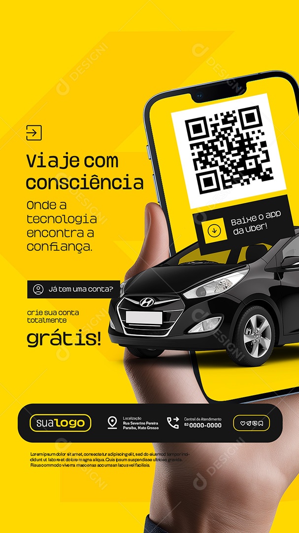 Story Uber Viaje Com Consciência Social Media PSD Editável
