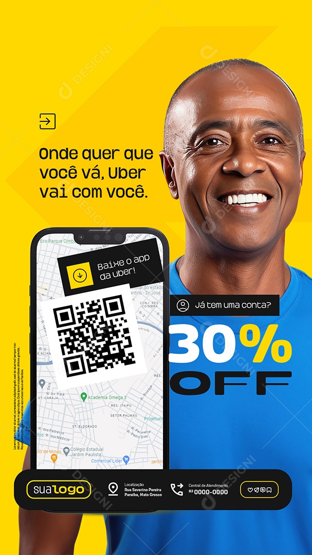 Story Uber Onde Quer Que Você Vá Social Media PSD Editável