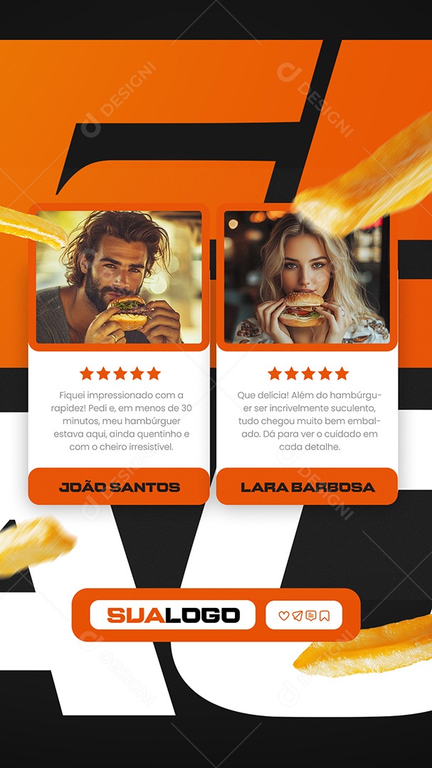 Story Feedback Hamburgueria Social Media PSD Editável
