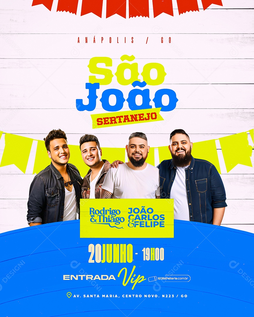 Flyer São João Sertanejo Social Media PSD Editável