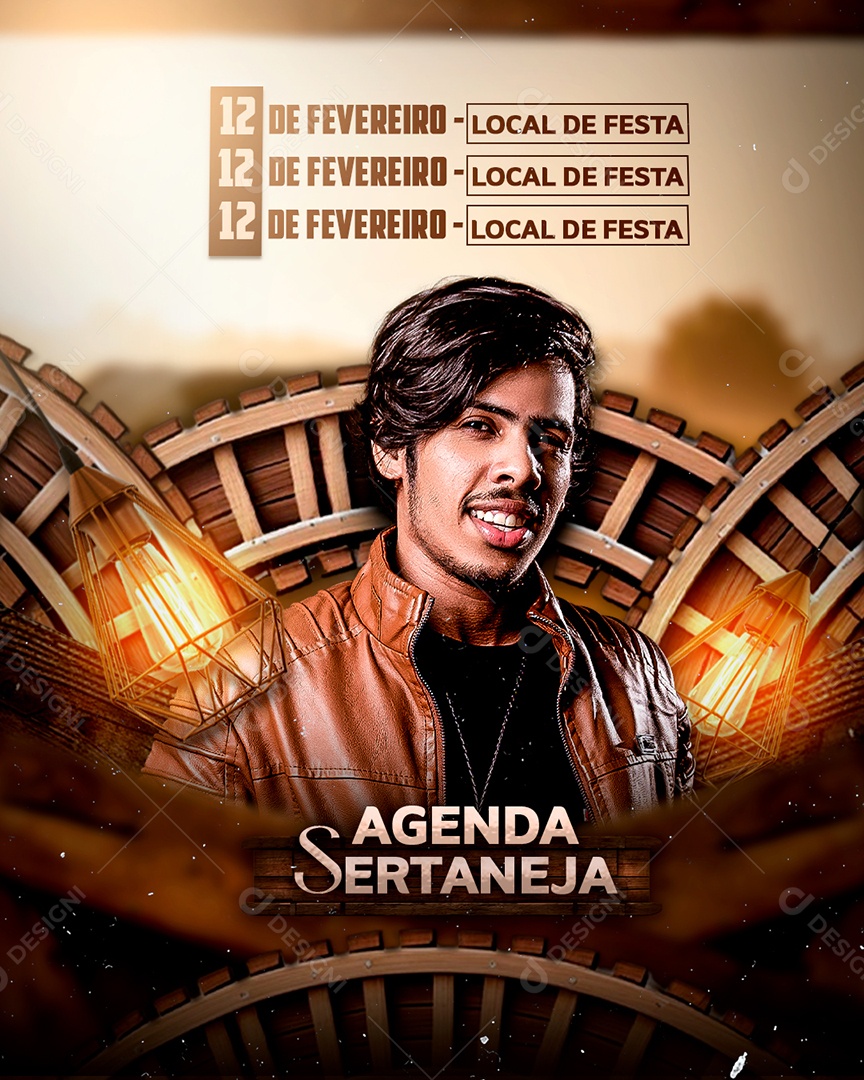 Flyer Agenda De Show Sertanejo Social Media PSD Editável