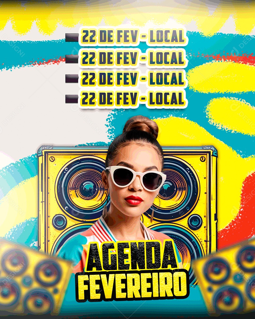 Flyer Agenda De Show Fevereiro Social Media PSD Editável