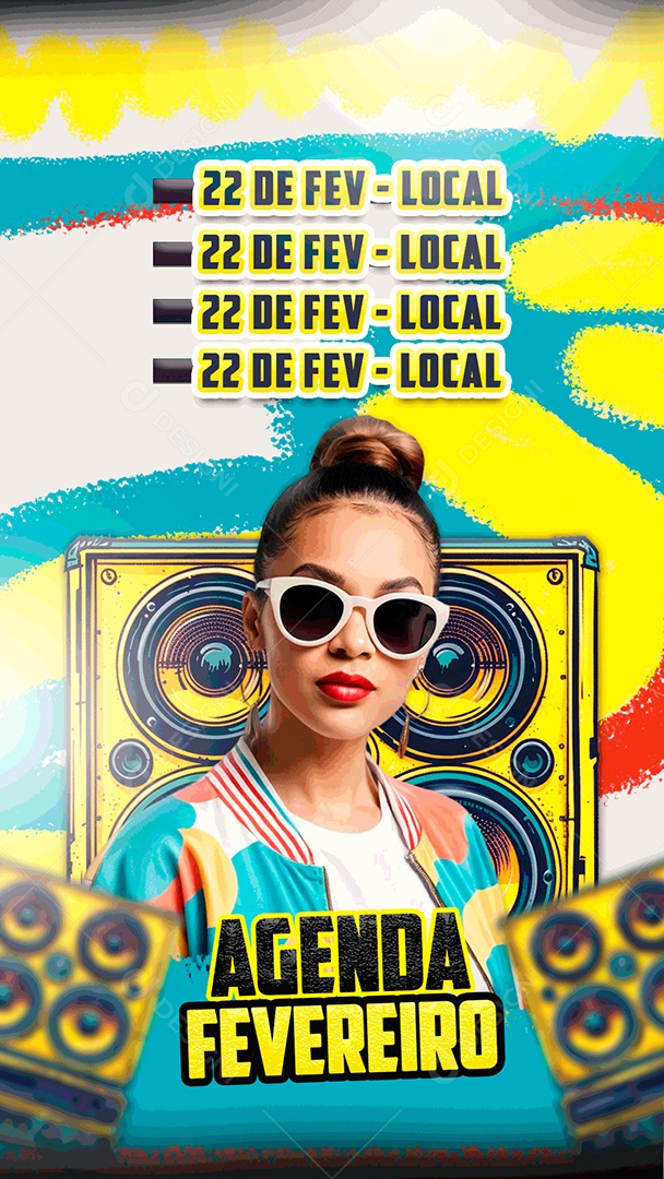 Story Agenda De Show Fevereiro Social Media PSD Editável