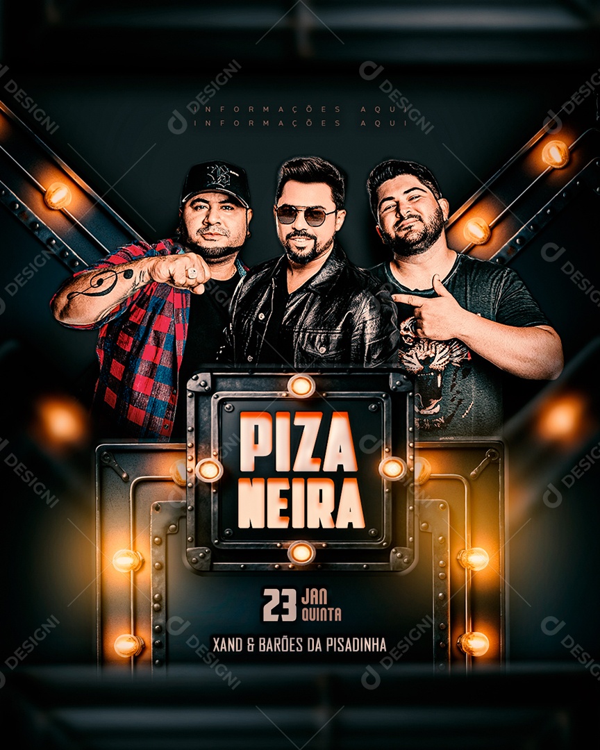 Flyer Agenda De Show Pizaneiro Social Media PSD Editável