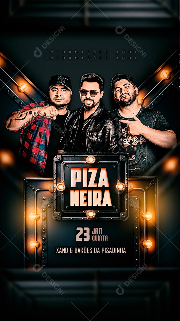 Story Agenda De Show Pizaneiro Social Media PSD Editável