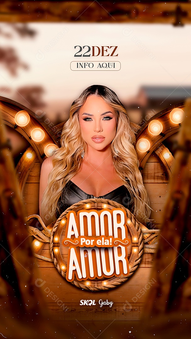 Story Agenda De Show Amor Por Ela Social Media PSD Editável