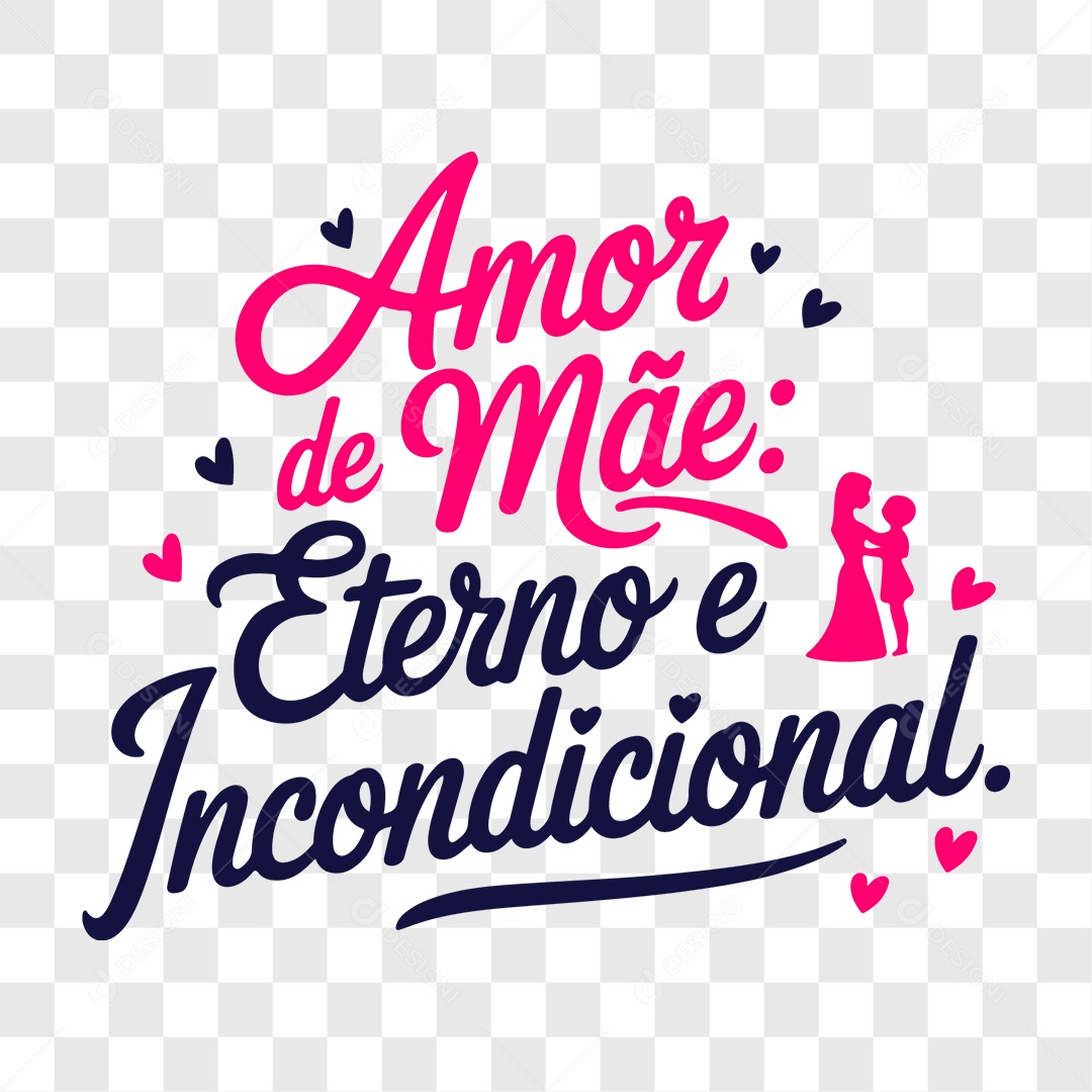 Lettering Dia das Mães Amor de Mãe EPS + PNG