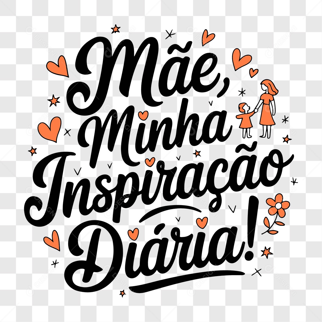 Lettering Dia das Mães EPS + PNG