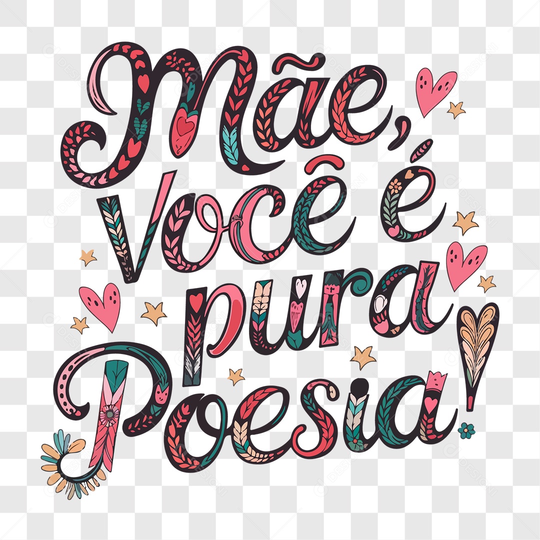 Lettering Dia das Mães EPS + PNG